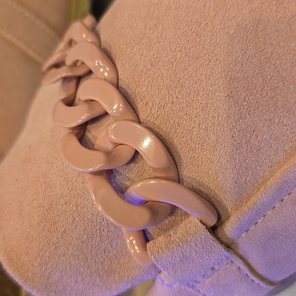 VIONIC Georgie Pink Leather suede slides mules chain New 8 1/2 9 1/2 Shoes HOT - Picture 6 of 6